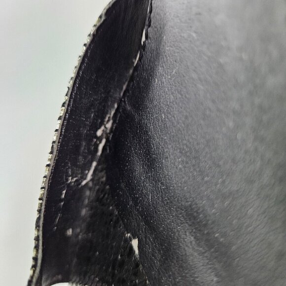 Kelsi Dagger Ryton Silver Metallic Snake Embossed Leather Ankle Strap Wedge 7.5 - Picture 13 of 13